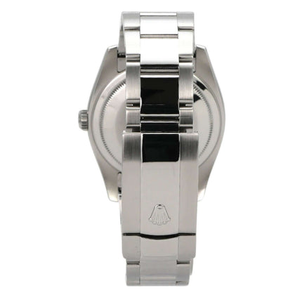 Rolex Datejust 36 Edelstahl 116200 Blau, Rückansicht mit Oyster-Armband und Schließe