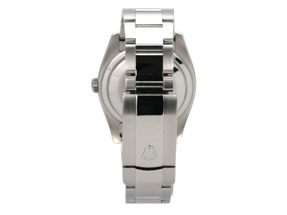 Rolex Datejust 36 Edelstahl 116200 Blau, Rückansicht mit Oyster-Armband und Schließe