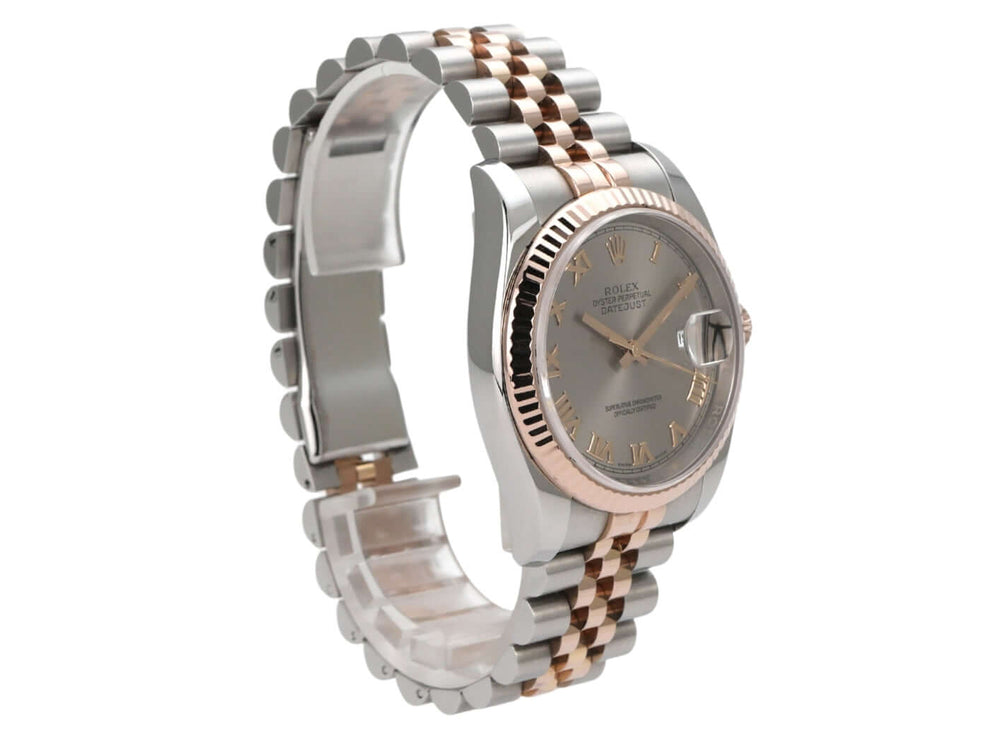 Rolex Datejust 36 116231 Stahlfarben Römisch Jubile-Band, Edelstahl/Roségold mit Everose-Lünette