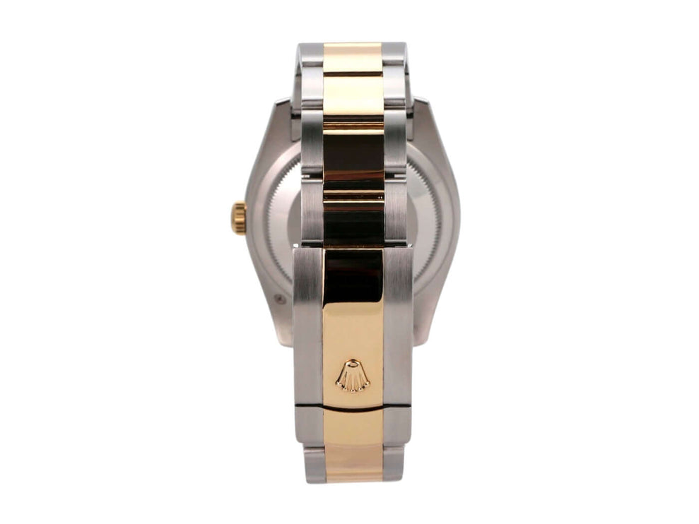 Rolex Datejust 36 Edelstahl Gelbgold 116233 Champagner Römisch Armbandansicht mit Oyster-Gehäuse