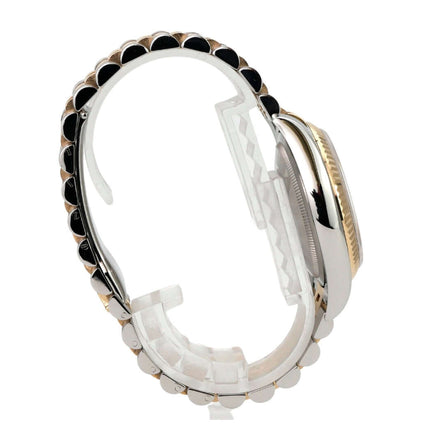 Rolex Datejust 36 116233 Schwarz Diamant Jubile-Band, Edelstahl-Gelbgold mit geriffelter Lünette