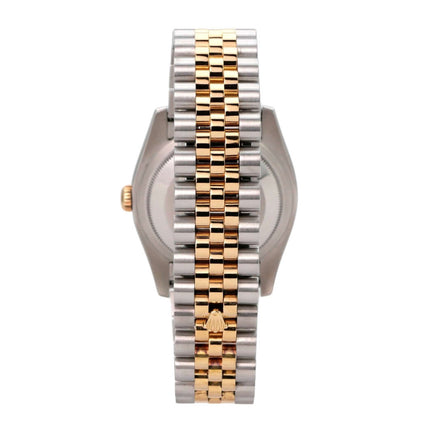 Rolex Datejust 36 116233 Schwarz Diamant Jubile-Band, Edelstahl/Gold Jubilé-Armband, Rückansicht