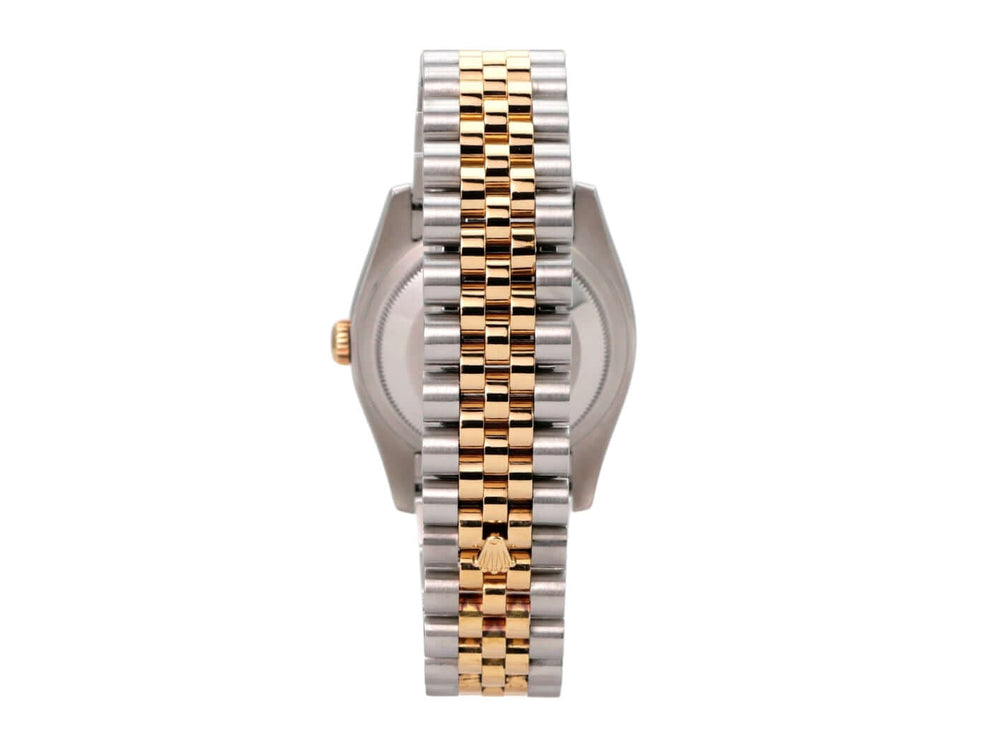 Rolex Datejust 36 116233 Schwarz Diamant Jubile-Band, Edelstahl/Gold Jubilé-Armband, Rückansicht