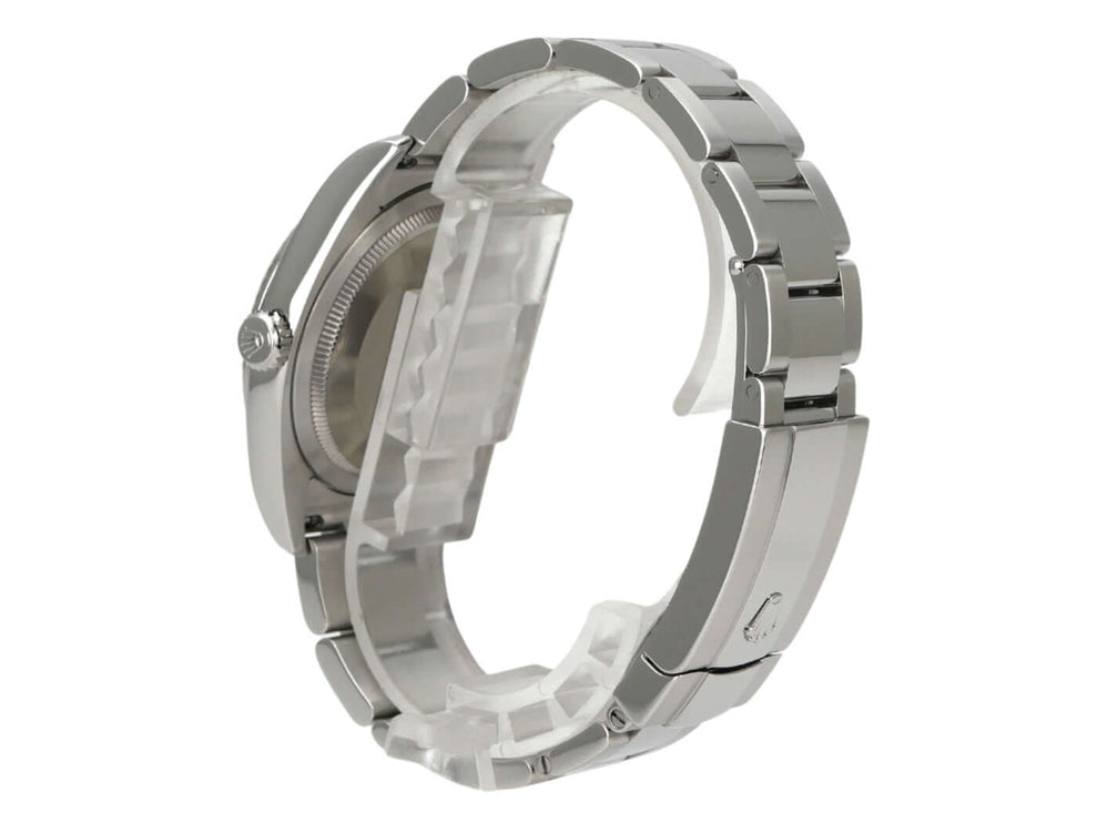 Rolex Datejust 36 Silber Diamant 116234 Edelstahlarmband und Gehäuse, Ansicht der Rückseite