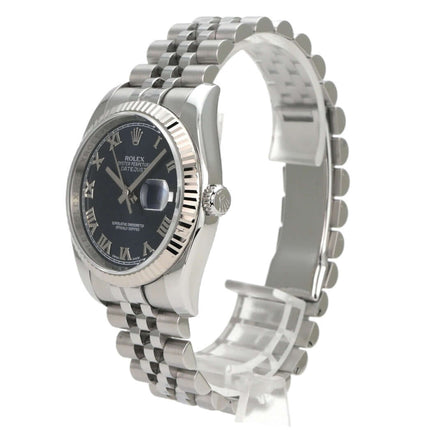 Rolex Datejust 36 Ref. 116234 Blau Römisch Jubile-Band, Edelstahl- und Weißgold-Uhr mit blauem Zifferblatt