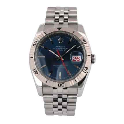 Rolex Datejust 36 Turn-O-Graph 116264 Blaues Zifferblatt, Edelstahl Gehause und Jubile-Band, Sportliches Luxusuhren-Design