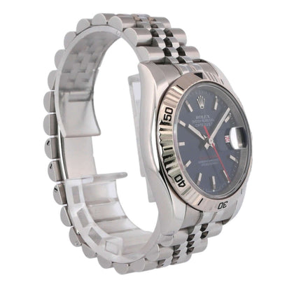 Rolex Datejust 36 Turn-O-Graph 116264 Blau Jubile-Band, Edelstahl Gehäuse, 18 kt Weißgold Lünette, blaues Zifferblatt, Leuchtzeiger