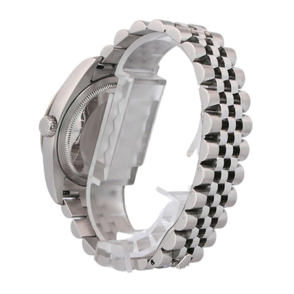 Rückseite eines Rolex Datejust 36 Turn-O-Graph 116264 mit Edelstahl Jubile-Armband