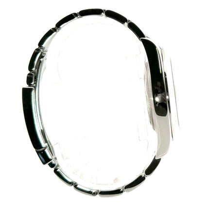 Seitenansicht Rolex Datejust II 41 Edelstahl Ref. 116300, poliertes und satiniertes Gehäuse, Oyster Edelstahl Armband, 2016 Modell.