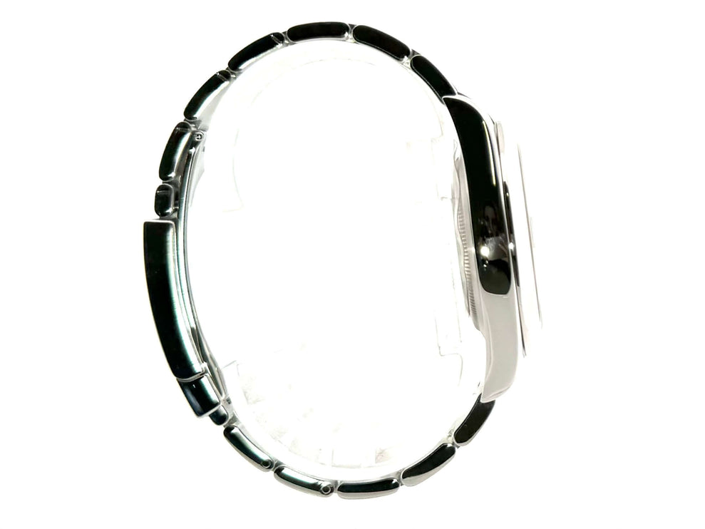 Seitenansicht Rolex Datejust II 41 Edelstahl Ref. 116300, poliertes und satiniertes Gehäuse, Oyster Edelstahl Armband, 2016 Modell.