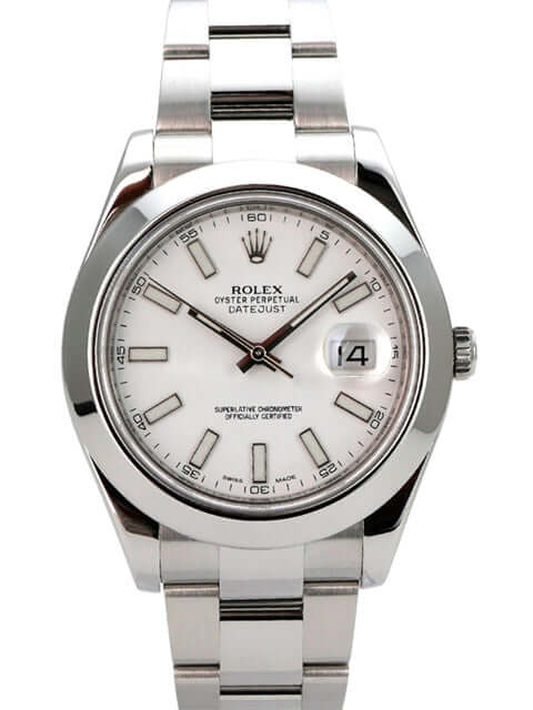 Rolex Datejust II 41 Edelstahl 116300 Weiß, weißes Zifferblatt, Datumsanzeige, Edelstahlarmband, 41 mm