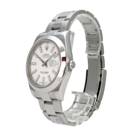 Rolex Datejust II 41 Edelstahl 116300 Weiß, weißes Zifferblatt mit Oyster-Armband
