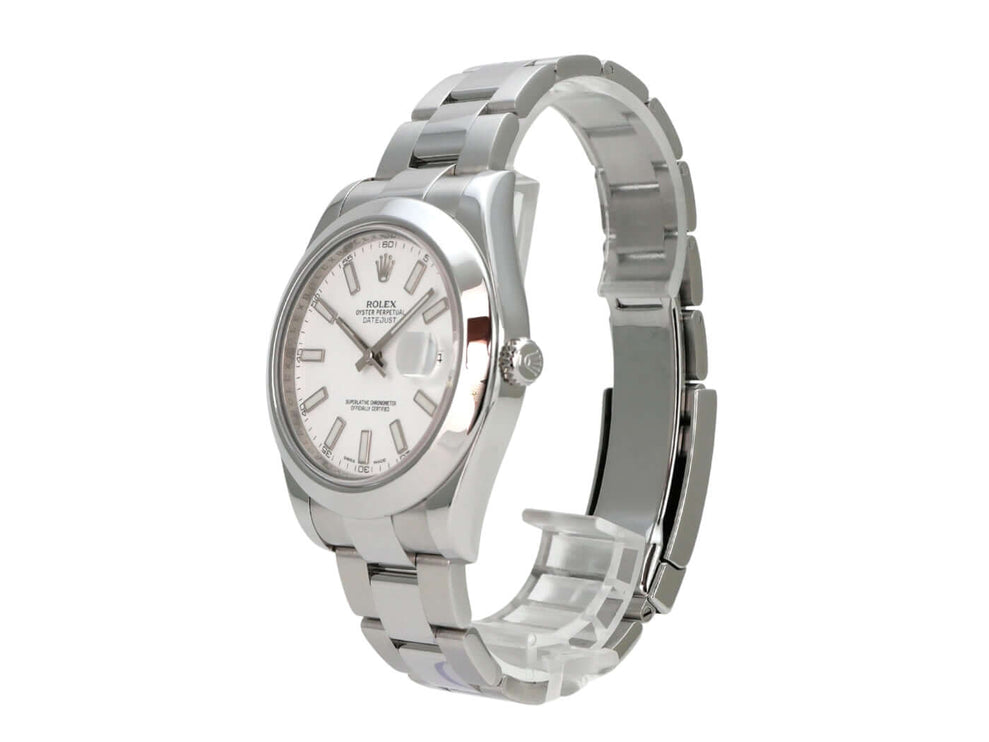 Rolex Datejust II 41 Edelstahl 116300 Weiß, weißes Zifferblatt mit Oyster-Armband