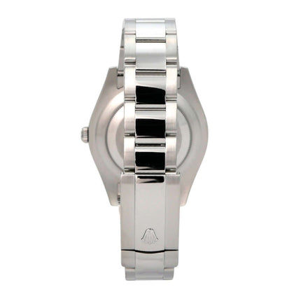 Rolex Datejust II 41 Edelstahl 116300 Weiß, Rückansicht mit Oyster-Edelstahl-Armband und Faltschließe