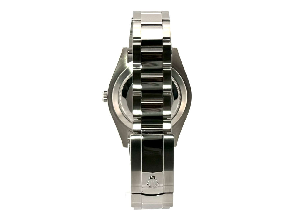 Rückseite der Rolex Datejust II 41 Edelstahl Ref. 116300 mit poliertem und satiniertem Oysterband.
