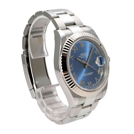 Rolex Datejust II 116334 Edelstahl / Weißgold Blau Römisch