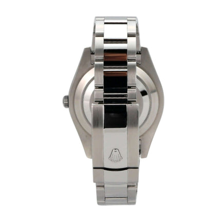 Hinteransicht einer Rolex Datejust II Edelstahl Weißgold mit Oyster Armband und Faltschließe, elegantes Uhrendesign.