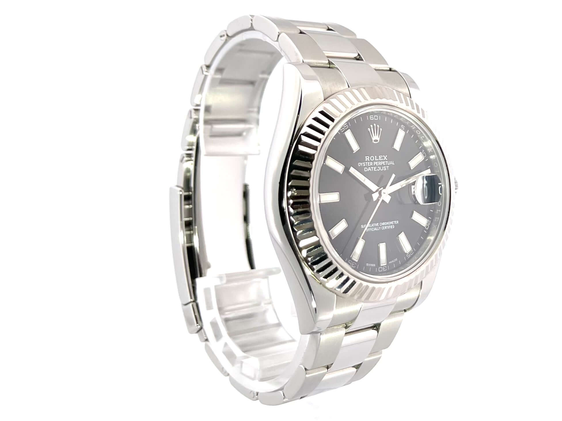 Rolex Datejust II Edelstahl Weißgold 116334 Schwarz aus