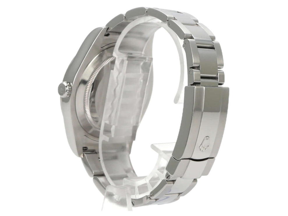 Rolex Datejust II Edelstahl Weißgold 116334 Silber Uhr von der Seite mit Oyster-Armband