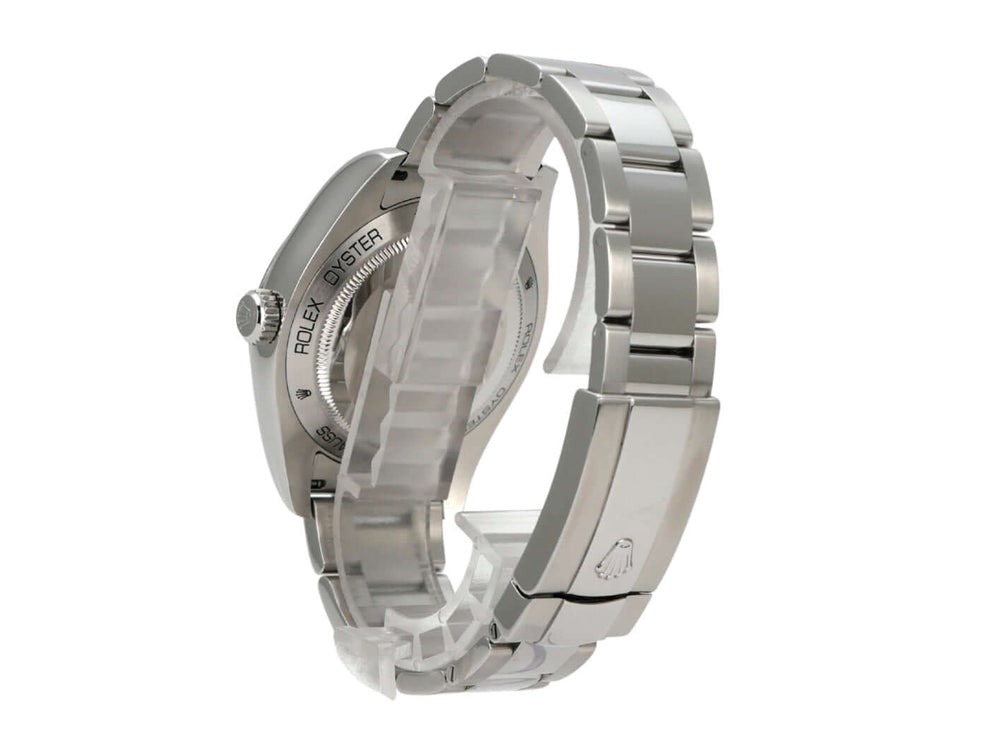 Rolex Milgauss 116400 Schwarz Uhr Rückansicht mit Edelstahlarmband und Oyster Gehäuse