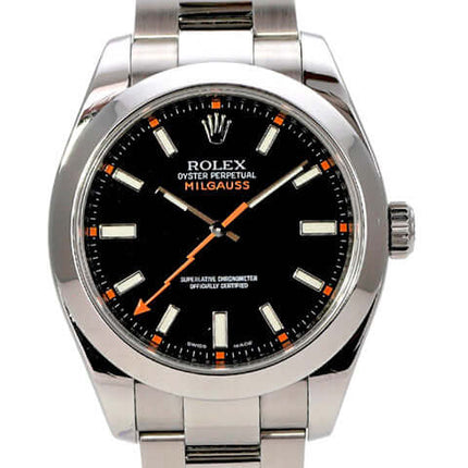 Rolex Milgauss 116400 Schwarz mit schwarzem Zifferblatt und Edelstahlarmband