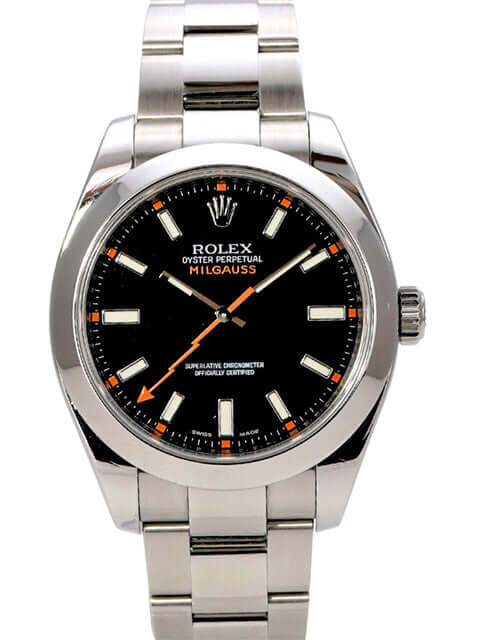 Rolex Milgauss 116400 Schwarz mit schwarzem Zifferblatt und Edelstahlarmband