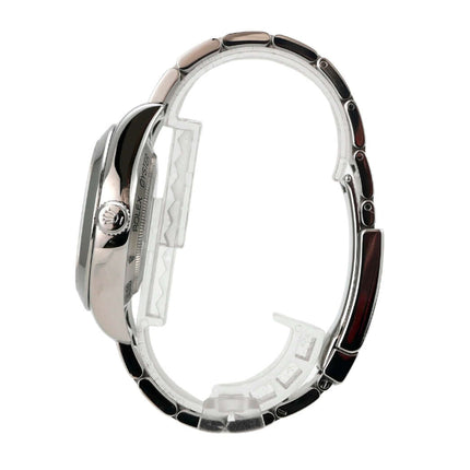Rolex Milgauss 116400 Schwarz seitliche Ansicht des Gehäuses und Armbands aus Edelstahl