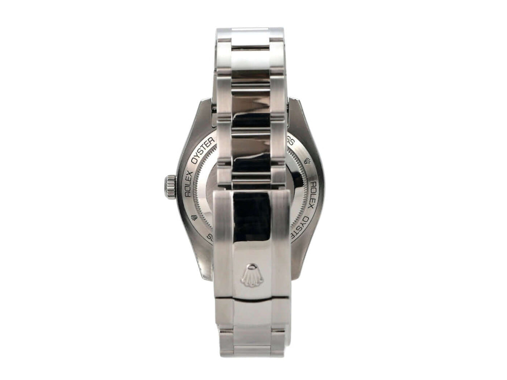 Rolex Milgauss 116400 Schwarz Detailansicht des Edelstahlarmbands und Gehäuses von hinten