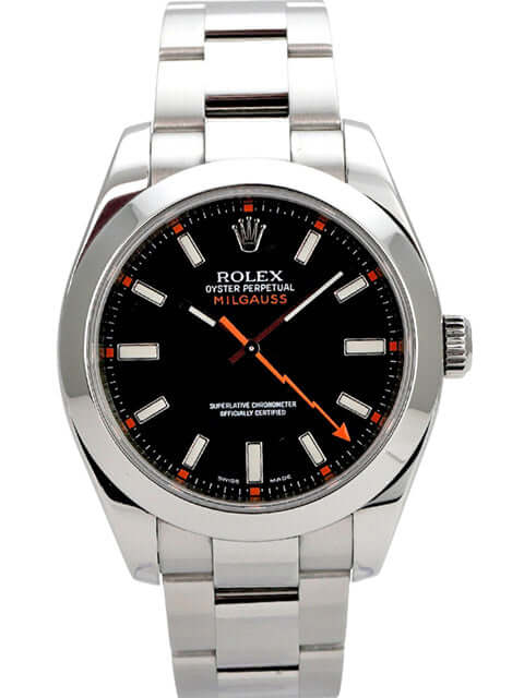 Rolex Milgauss 116400 Schwarz mit schwarzem Zifferblatt, Edelstahlgehäuse und Oyster-Armband