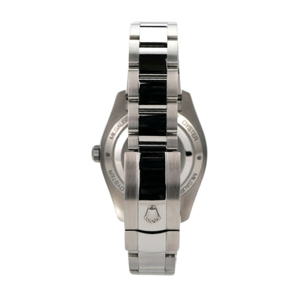 Ansicht der Rückseite und des Armbands der Rolex Oyster Perpetual Milgauss 116400GV in Edelstahl.