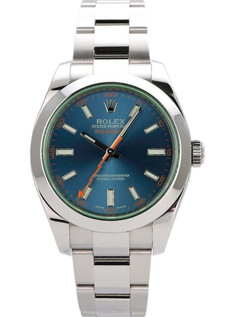 Rolex Oyster Perpetual Milgauss 116400GV Blau, Edelstahlgehäuse, 40 mm, Leuchtindizes, automatisches Uhrwerk.