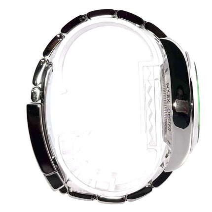 Edelstahlarmband des Rolex Oyster Perpetual Milgauss 116400GV in poliertem und satiniertem Finish.