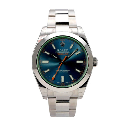 Rolex Oyster Perpetual Milgauss 116400GV Blue mit blauem Zifferblatt und orangefarbener Sekunde