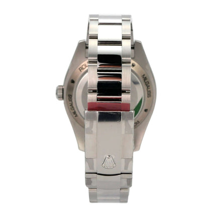 Rolex Oyster Perpetual Milgauss 116400GV Blue Rückansicht mit Armband und Schließe
