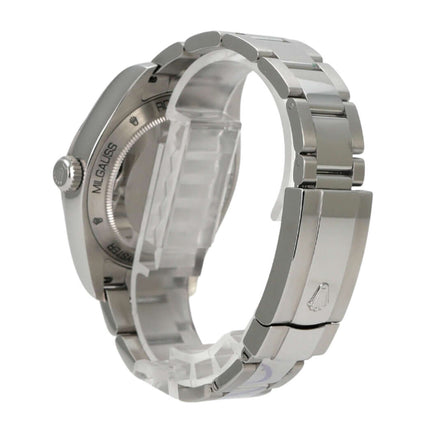 Rolex Oyster Perpetual Milgauss 116400GV Gehäuse und Armband aus poliertem Edelstahl