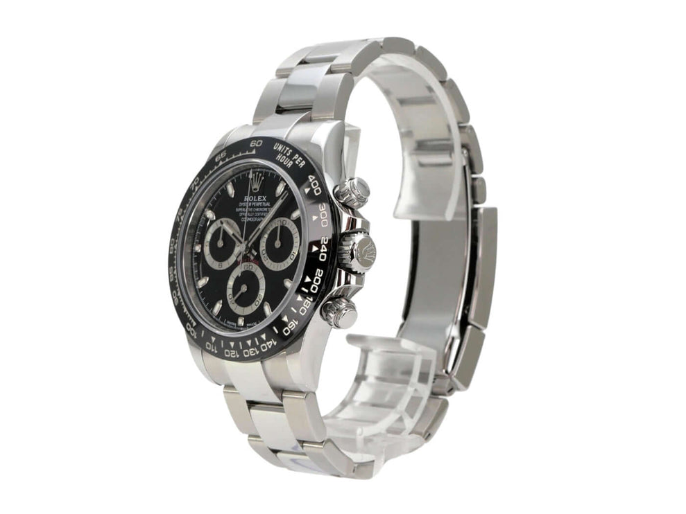 Rolex Daytona Edelstahl 116500LN Schwarz, Edelstahl-Chronograph mit schwarzem Zifferblatt und Keramiklünette