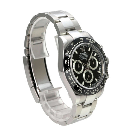 Rolex Daytona Edelstahl 116500LN Schwarz mit schwarzem Zifferblatt, Keramiklünette und Oyster-Armband