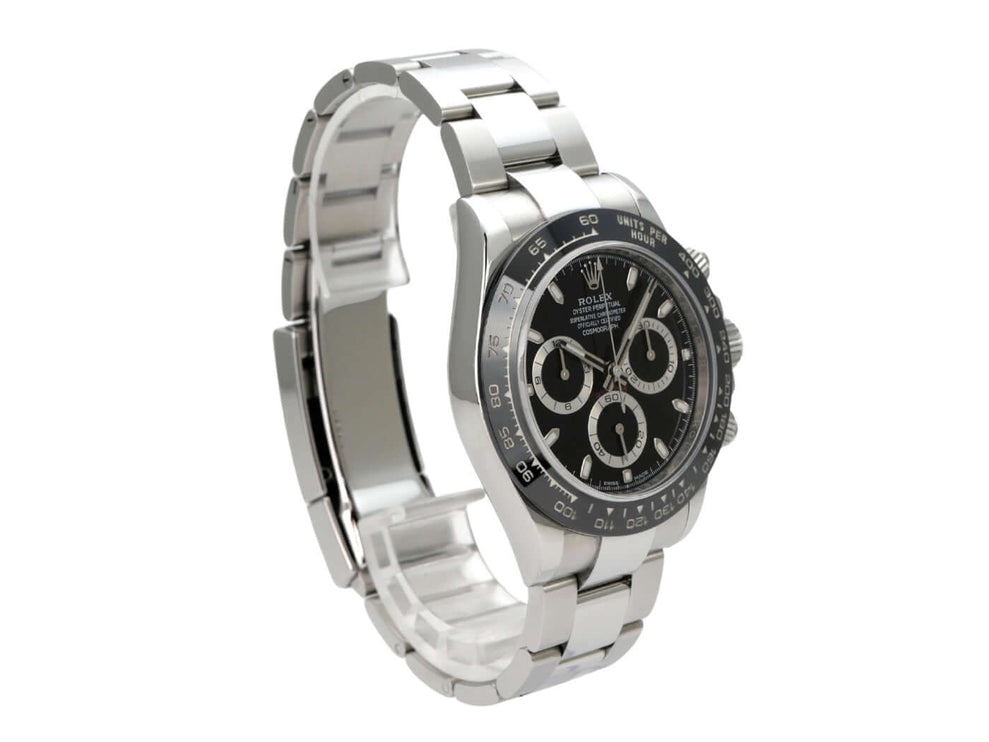 Rolex Daytona Edelstahl 116500LN Schwarz, schwarzes Zifferblatt, Keramiklünette, Oyster-Armband, Luxus-Chronograph