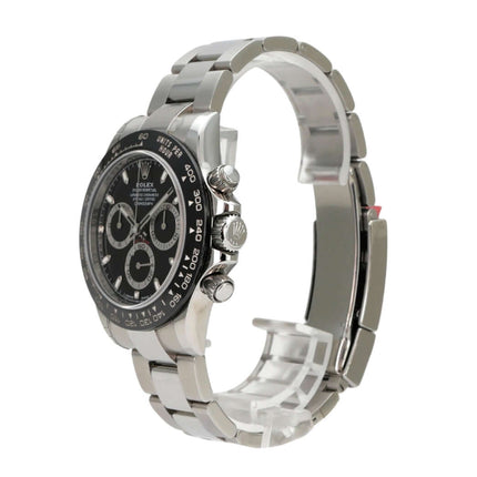 Rolex Daytona Edelstahl 116500LN Schwarz, Edelstahl Chronograph mit schwarzem Zifferblatt und Keramiklünette