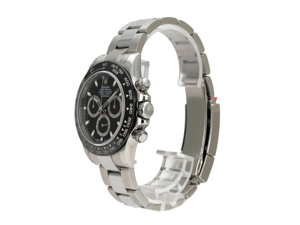 Rolex Daytona Edelstahl 116500LN Schwarz, Edelstahl Chronograph mit schwarzem Zifferblatt und Keramiklünette