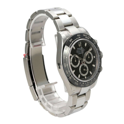 Rolex Daytona Edelstahl 116500LN Schwarz, schwarzes Zifferblatt, Keramiklünette und Oyster-Armband