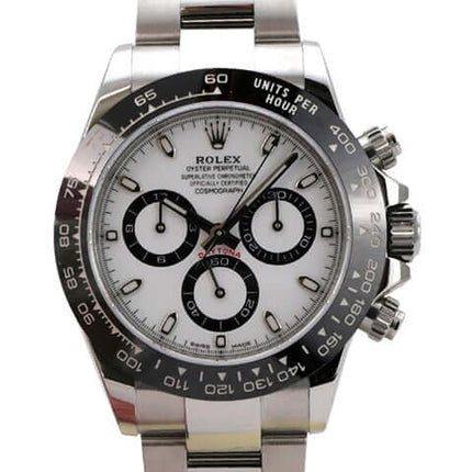 Rolex Daytona Edelstahl 116500LN Weiß mit weißem Zifferblatt und schwarzer Keramiklünette
