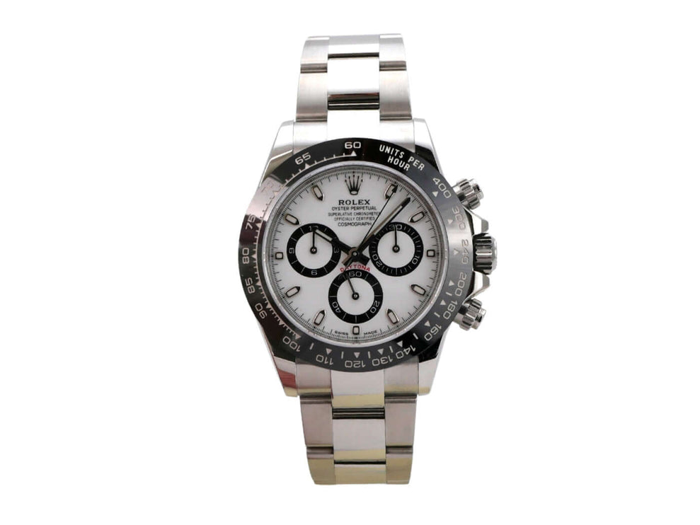 Rolex Daytona Edelstahl 116500LN Weiß mit Keramiklünette und poliertem Edelstahlarmband
