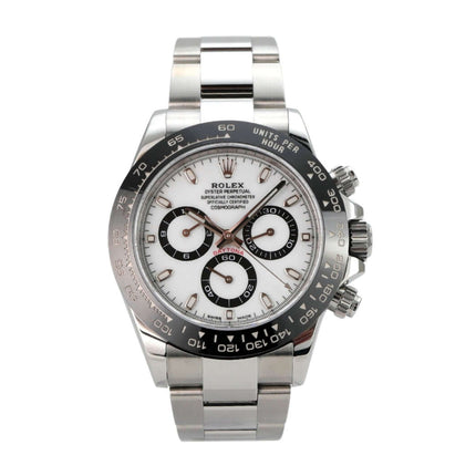 Rolex Daytona Edelstahl 116500LN Weiß mit poliertem Edelstahl und Keramiklünette