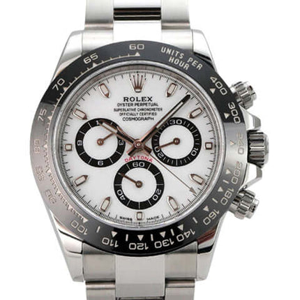 Rolex Daytona Edelstahl 116500LN Weiß mit weißem Zifferblatt und schwarzer Keramikkante