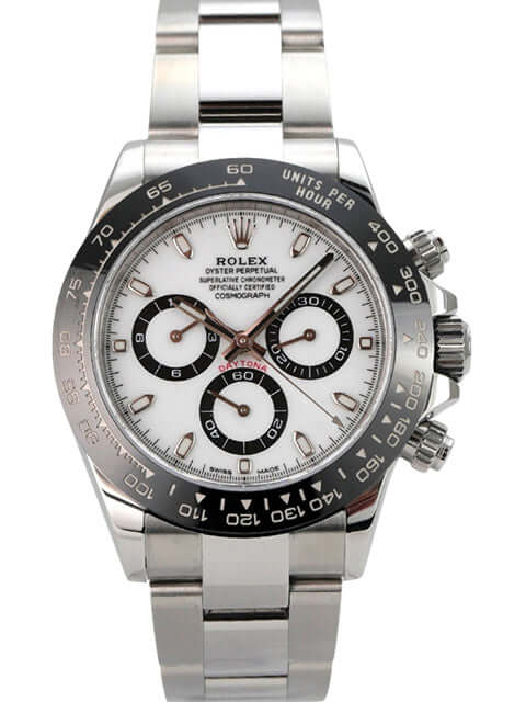Rolex Daytona Edelstahl 116500LN Weiß mit weißem Zifferblatt und schwarzer Keramikkante