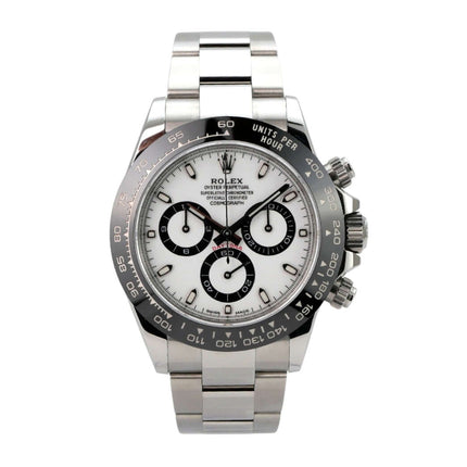 Rolex Daytona Edelstahl 116500LN Weiß mit weißem Zifferblatt, Keramik-Lünette und Oyster-Edelstahl-Armband