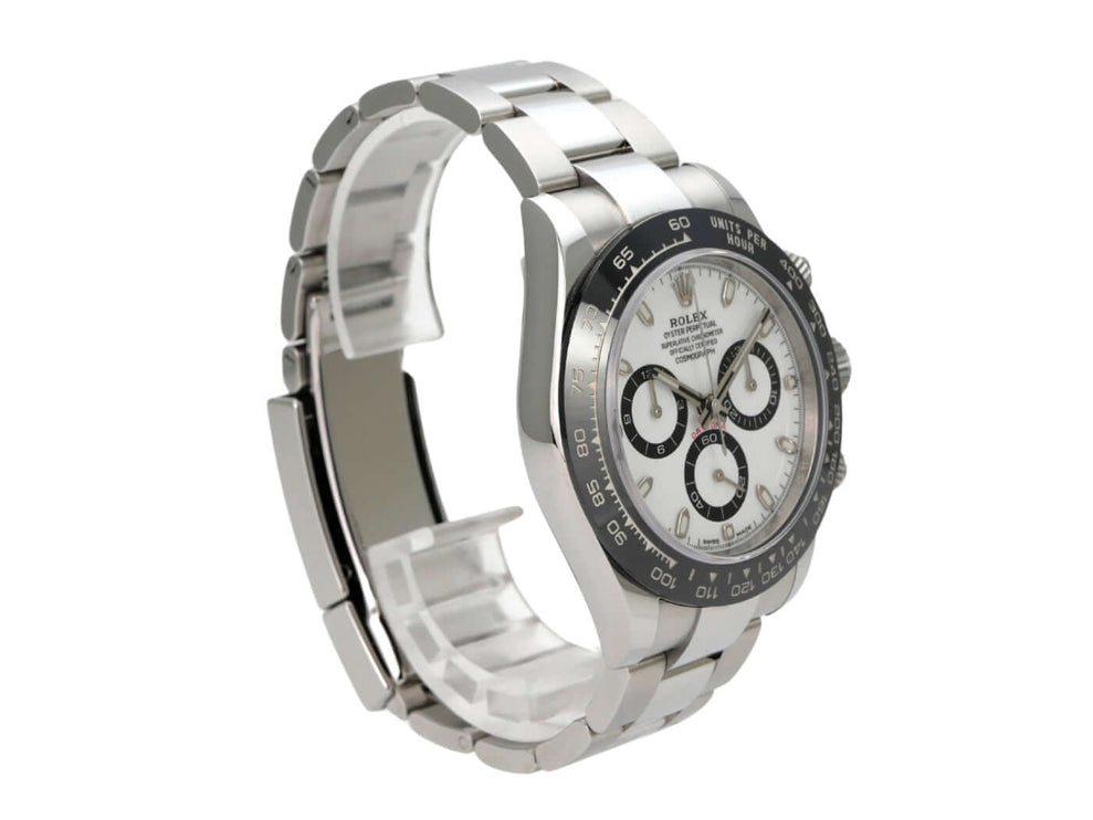 Rolex Daytona Edelstahl 116500LN Weiß Chronograph mit weißem Zifferblatt, Keramik-Lünette und Oyster-Armband