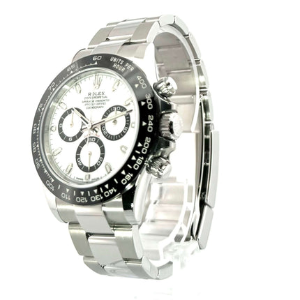 Rolex Daytona Edelstahl 116500LN Weiß mit Edelstahlgehäuse und Armband, Keramik-Lünette, Saphirglas und weißem Zifferblatt