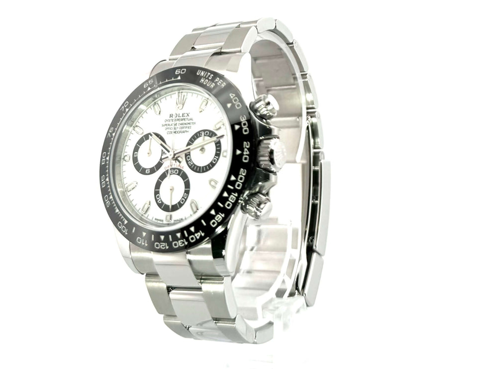 Rolex Daytona Edelstahl 116500LN Weiß mit Edelstahlgehäuse und Armband, Keramik-Lünette, Saphirglas und weißem Zifferblatt